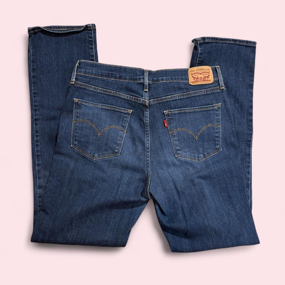 Womens Levis 724 High Rise Straight 31 Dark/Med Wash Denim Jeans